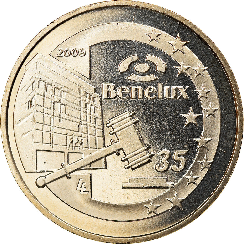 Bélgica, Token, Benelux, 2009, MS(63), Cobre-níquel