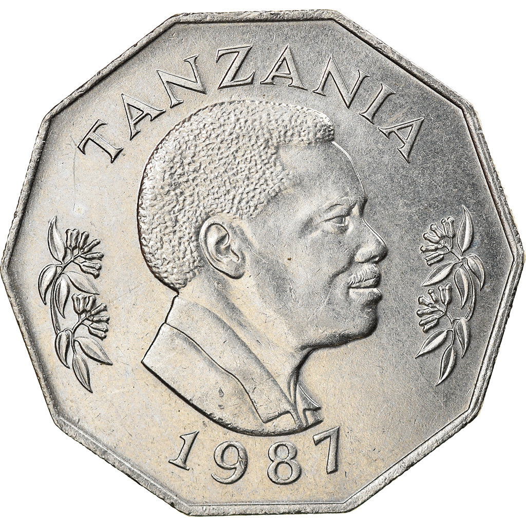 Coin, Tanzania, 5 Shilingi, 1987, British Royal Mint, AU(55-58), Copper-nickel