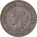 Moneta, Francja, Cérès, 5 Centimes, 1872, Bordeaux, EF(40-45), Bronze