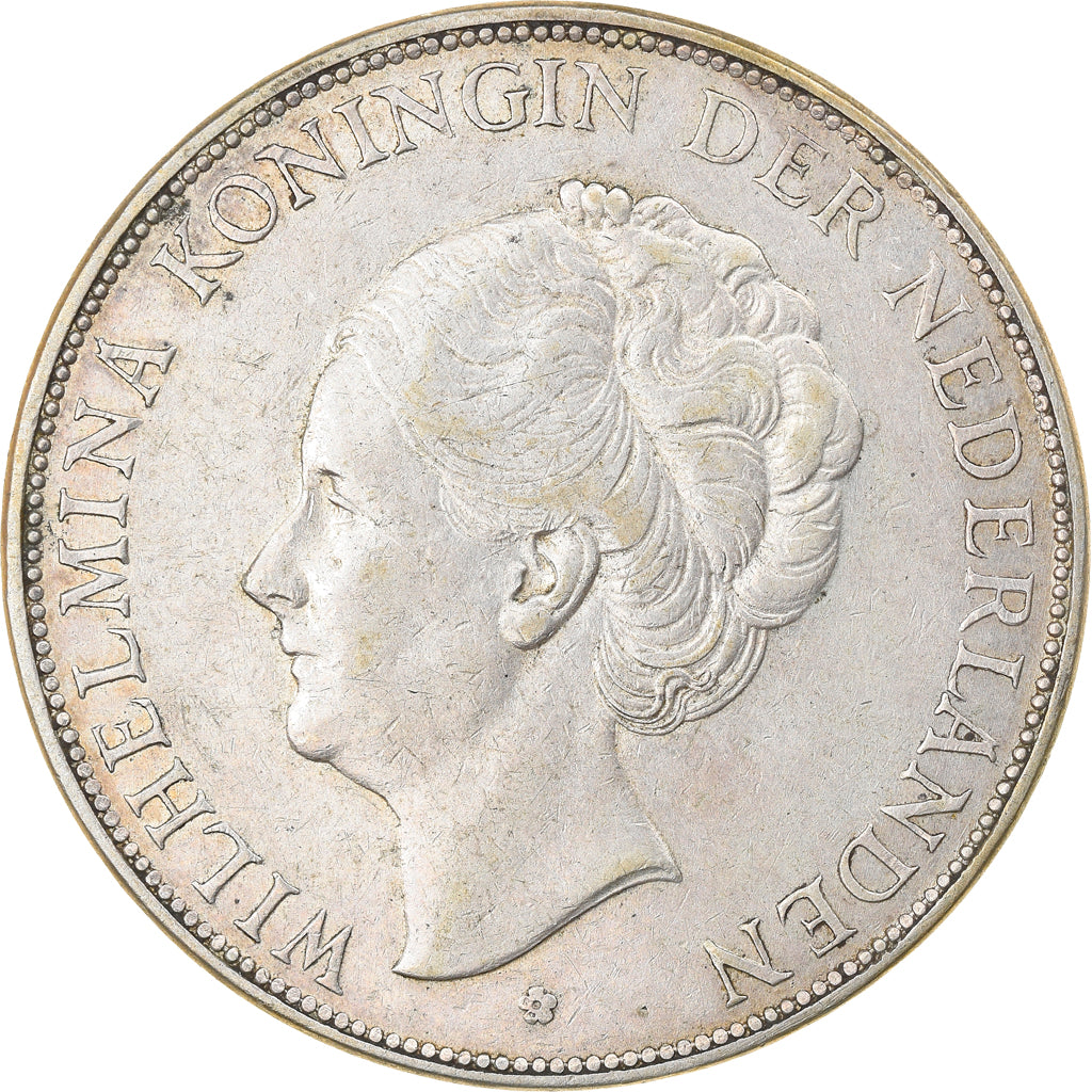 Munten, Nederland, Wilhelmina I, 2-1/2 Gulden, 1930, FR+, Zilver, KM:165
