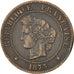 Moneta, Francia, Cérès, 5 Centimes, 1873, Bordeaux, MB+, Bronzo, KM:821.2