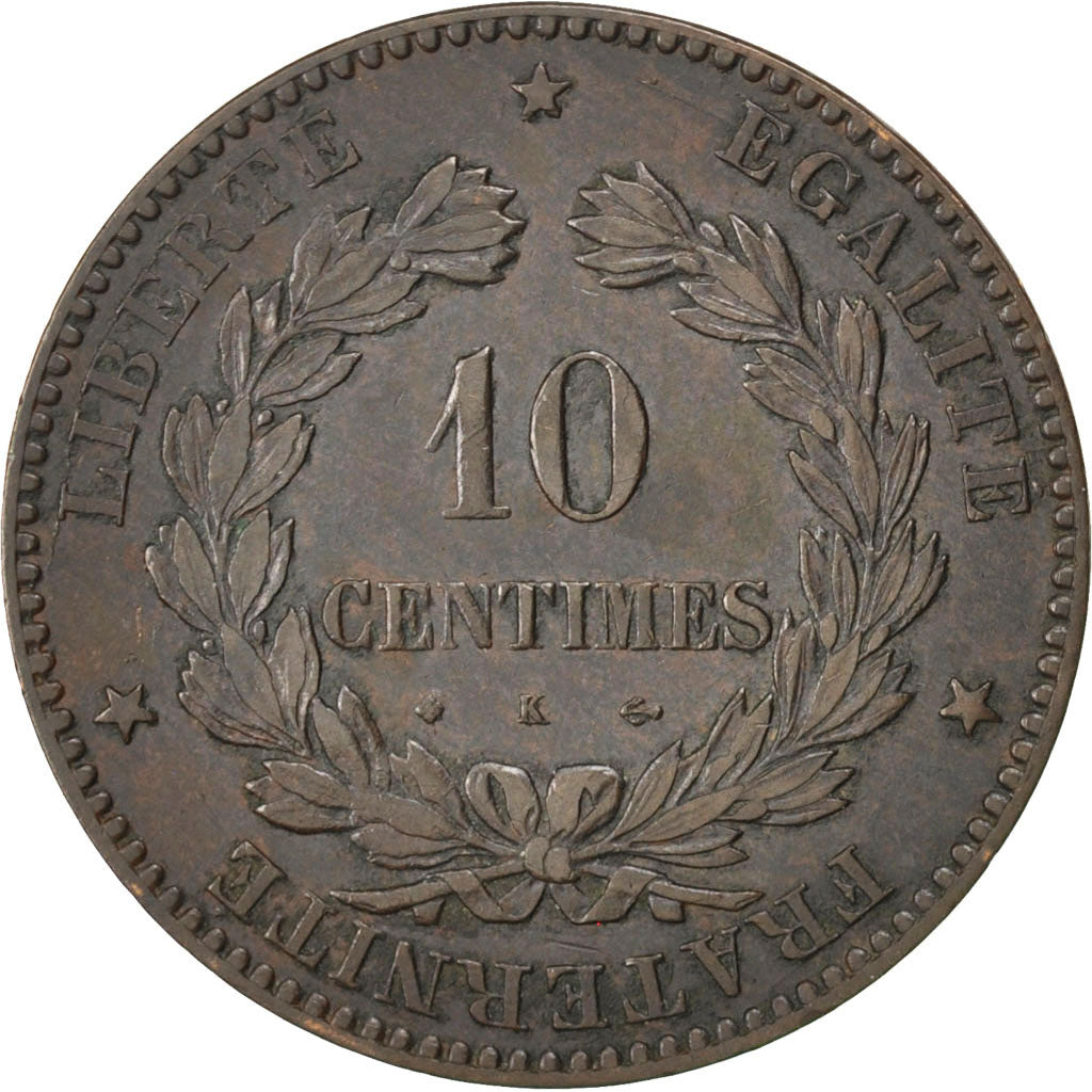 Coin, France, Cérès, 10 Centimes, 1872, Bordeaux, EF(40-45), Bronze, KM:815.2