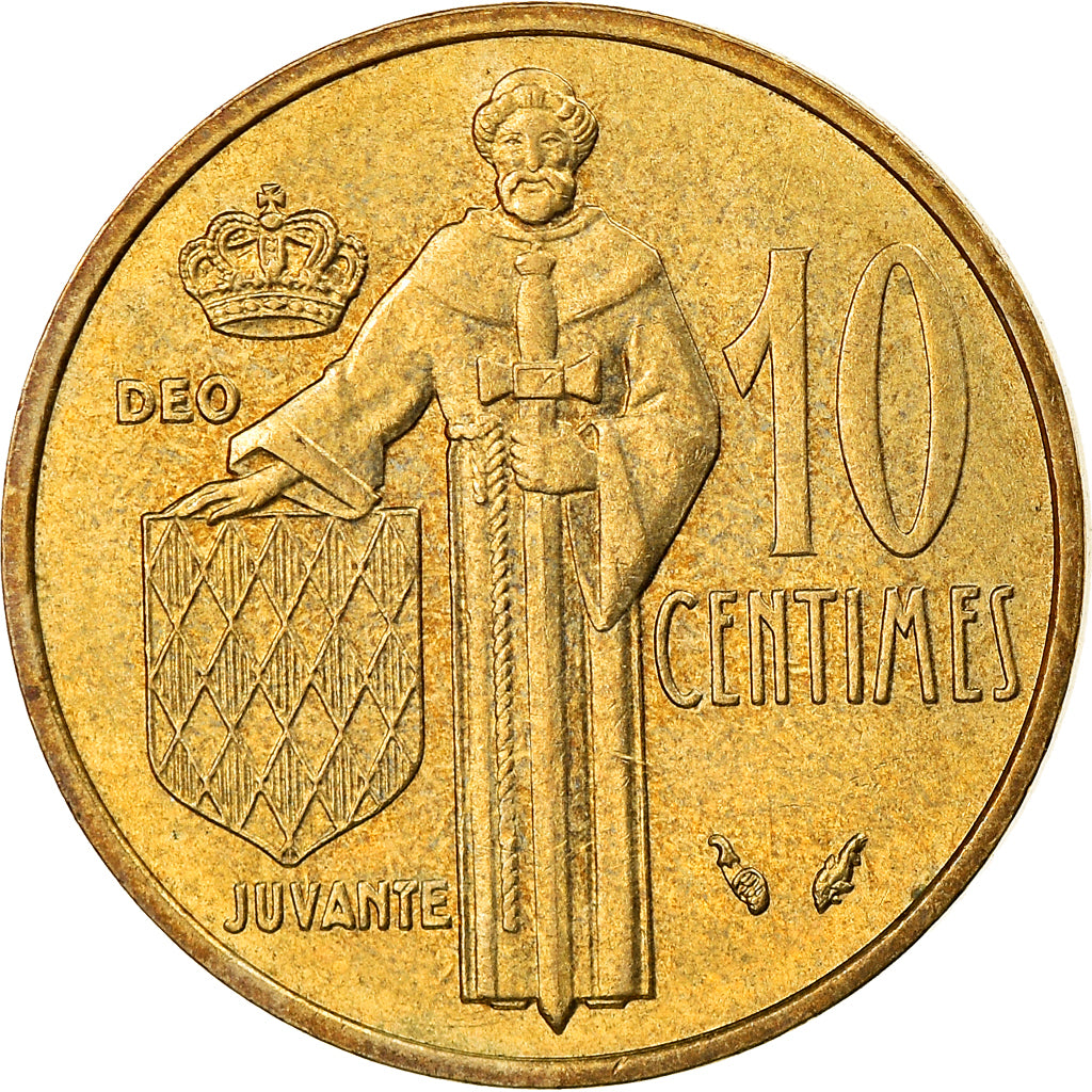Coin, Monaco, Rainier III, 10 Centimes, 1976, EF(40-45), Aluminum-Bronze