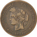 FRANCE, Cérès, 10 Centimes, 1871, Paris, KM #815.1, VF(20-25), Bronze, Gadoury #