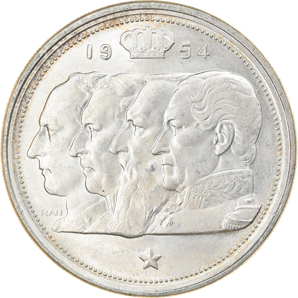 Coin, Belgium, 100 Francs, 100 Frank, 1954, AU(55-58), Silver, KM:138.1