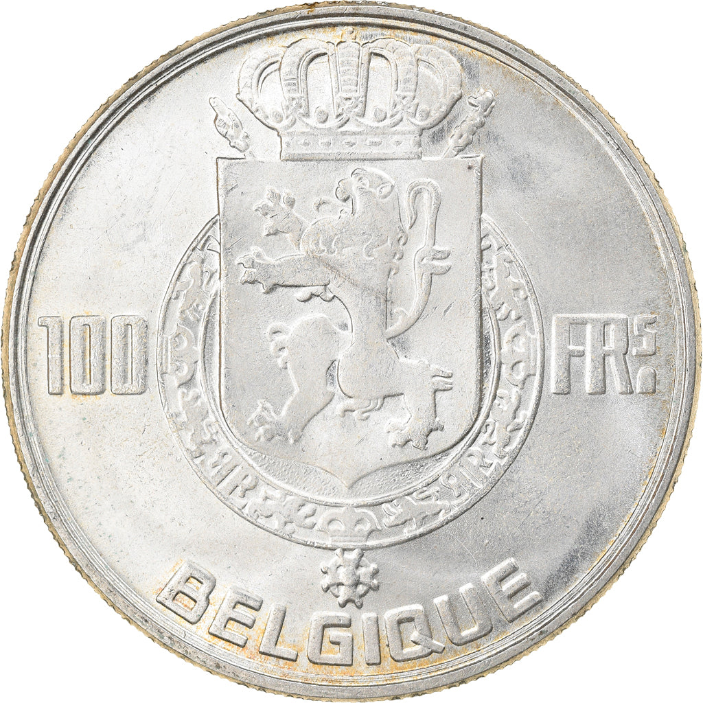 Coin, Belgium, 100 Francs, 100 Frank, 1954, AU(55-58), Silver, KM:138.1