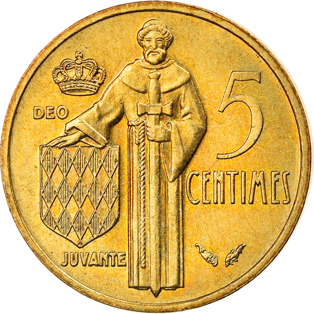 Coin, Monaco, Rainier III, 5 Centimes, 1977, AU(55-58), Aluminum-Bronze, KM:156