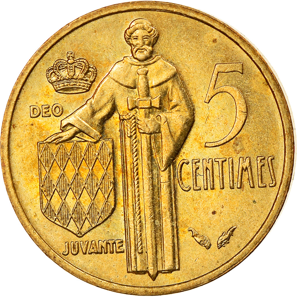 Moneta, Monaco, Rainier III, 5 Centimes, 1977, SPL-, Alluminio-bronzo, KM:156