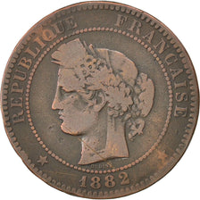 Francia, Cérès, 10 Centimes, 1882, Paris, B+, Bronzo, KM:815.1, Gadoury:265a