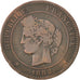 Francia, Cérès, 10 Centimes, 1882, Paris, B+, Bronzo, KM:815.1, Gadoury:265a