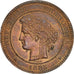 Moneta, Francja, Cérès, 10 Centimes, 1885, Paris, AU(55-58), Bronze, KM:815.1