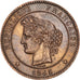FRANCE, Cérès, 10 Centimes, 1885, Paris, KM #815.1, AU(55-58), Bronze, Gadoury #