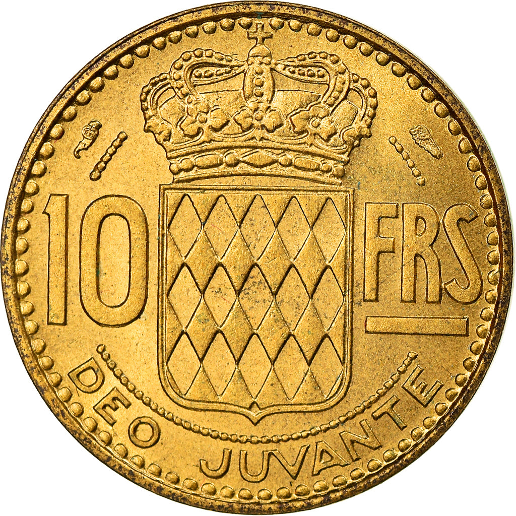 Münze, Monaco, Rainier III, 10 Francs, 1951, VZ, Aluminum-Bronze, KM:130