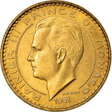 Coin, Monaco, Rainier III, 10 Francs, 1951, AU(55-58), Aluminum-Bronze, KM:130