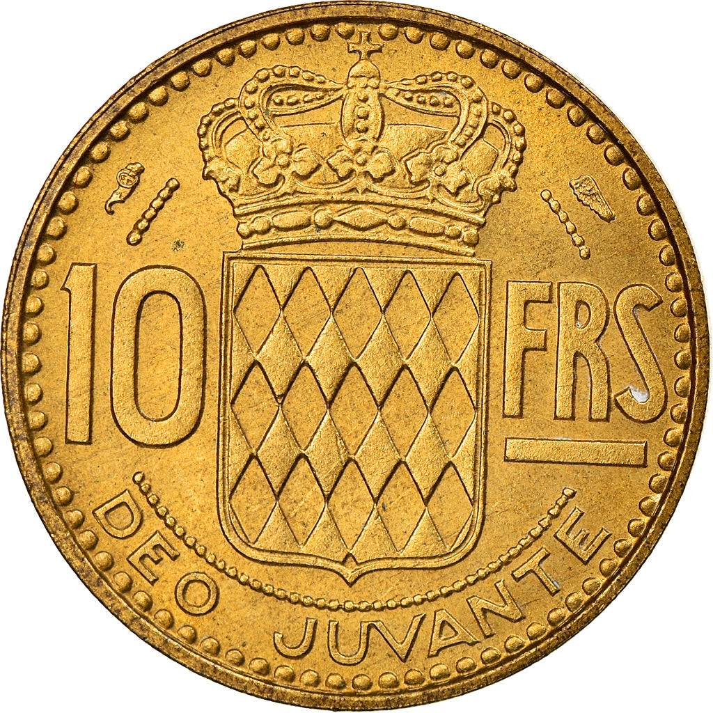 Coin, Monaco, Rainier III, 10 Francs, 1951, AU(55-58), Aluminum-Bronze, KM:130