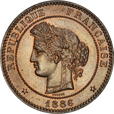 FRANCE, Cérès, 10 Centimes, 1886, Paris, KM #815.1, MS(60-62), Bronze, Gadoury #