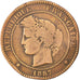 FRANCE, Cérès, 10 Centimes, 1887, Paris, KM #815.1, VG(8-10), Bronze, Gadoury #.