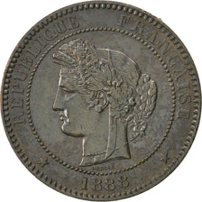 FRANCE, Cérès, 10 Centimes, 1888, Paris, KM #815.1, EF(40-45), Bronze, Gadoury #