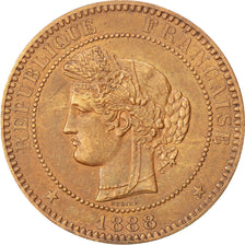 FRANCE, Cérès, 10 Centimes, 1888, Paris, KM #815.1, AU(50-53), Bronze, Gadoury #