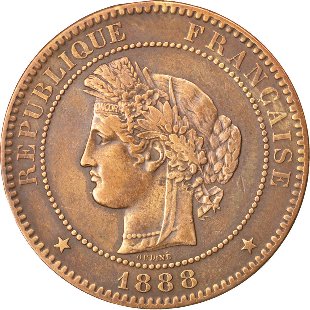 IIIème République, 10 Centimes Cérès 1888 A, KM 815.1