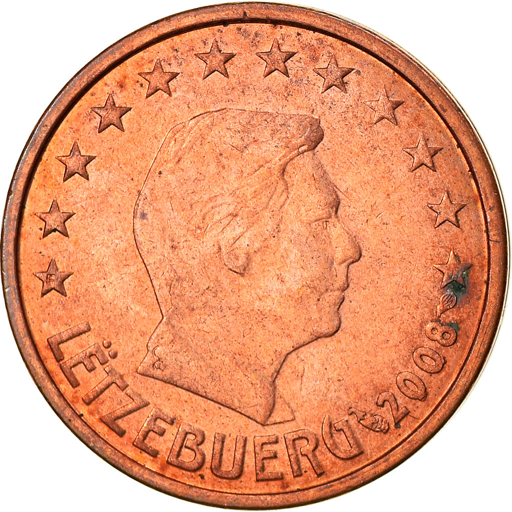 Lussemburgo, 2 Euro Cent, 2008, BB, Acciaio placcato rame, KM:76