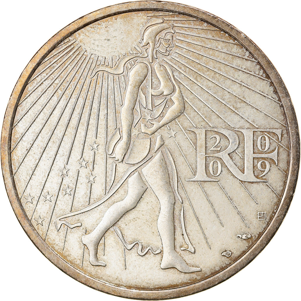 França, 25 Euro, 2009, AU(50-53), Prata, Gadoury:EU338, KM:1581