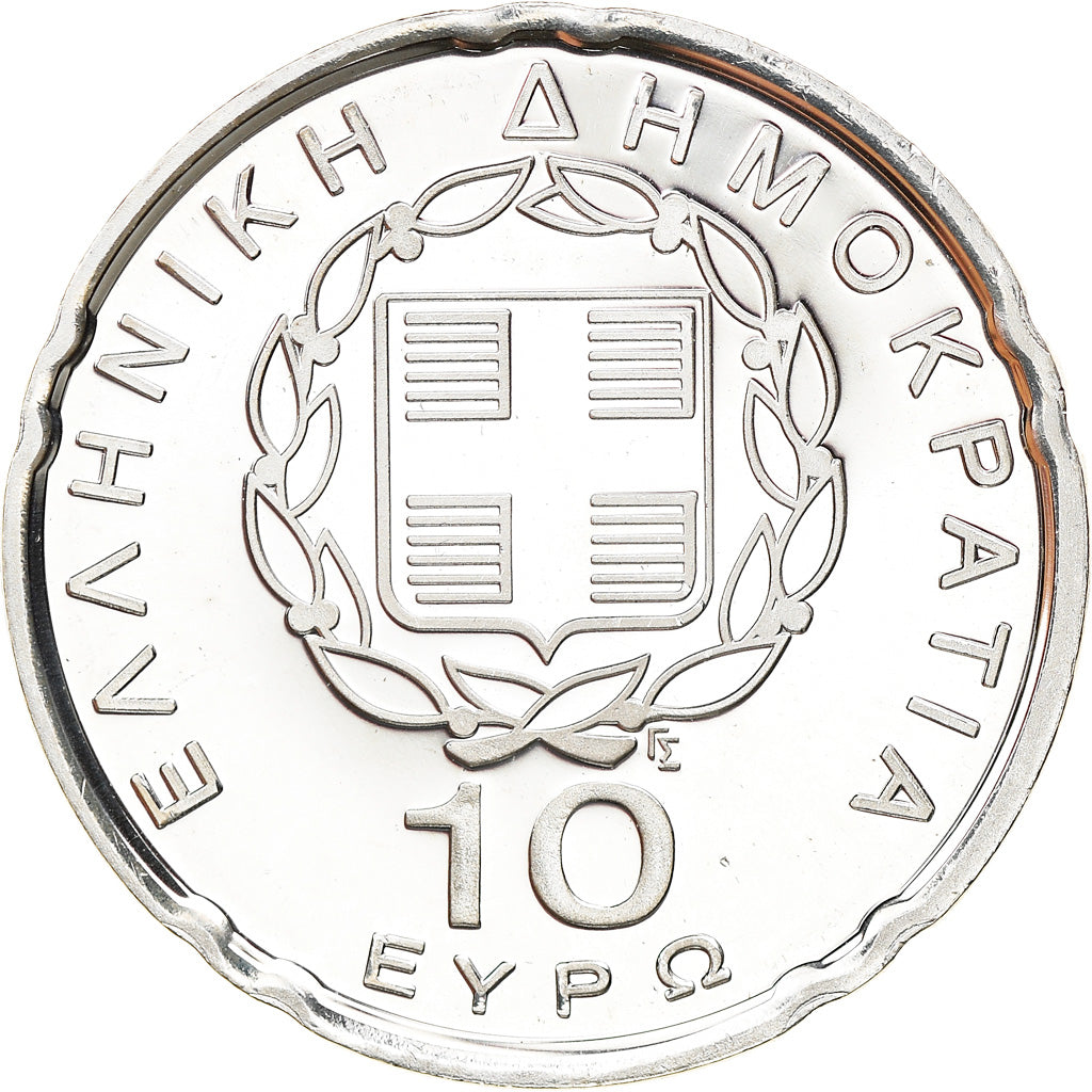 Greece, 10 Euro, Présidence de l'UE, 2003, Athens, MS(64), Silver, KM:208