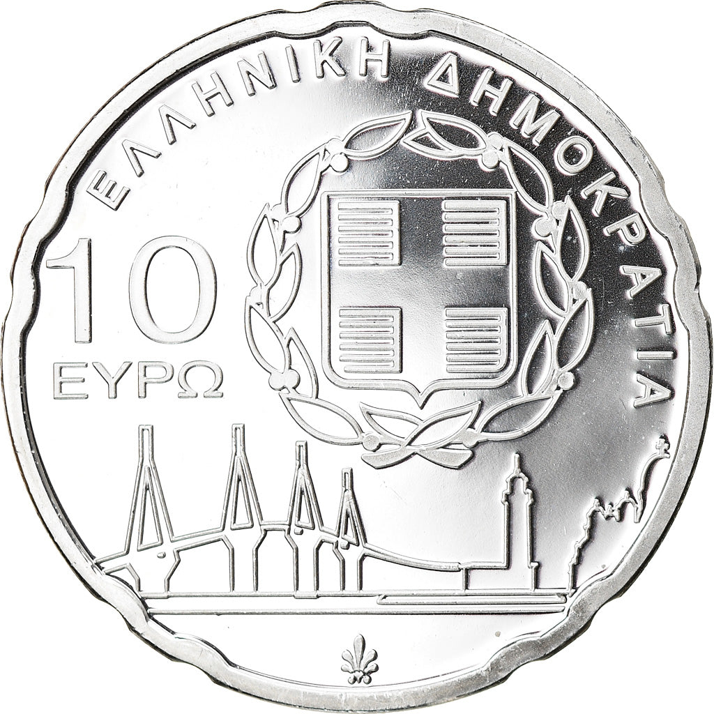 Greece, 10 Euro, Patras, 2006, Athens, MS(64), Silver, KM:218