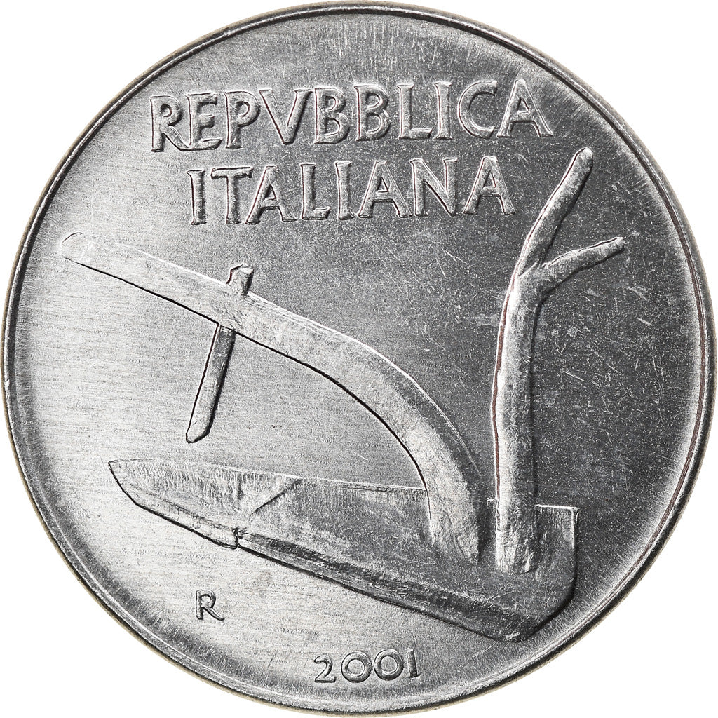 Coin, Italy, 10 Lire, 2001, Rome, MS(64), Aluminum, KM:93
