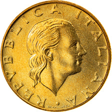 Coin, Italy, 200 Lire, 2001, Rome, MS(64), Aluminum-Bronze, KM:105