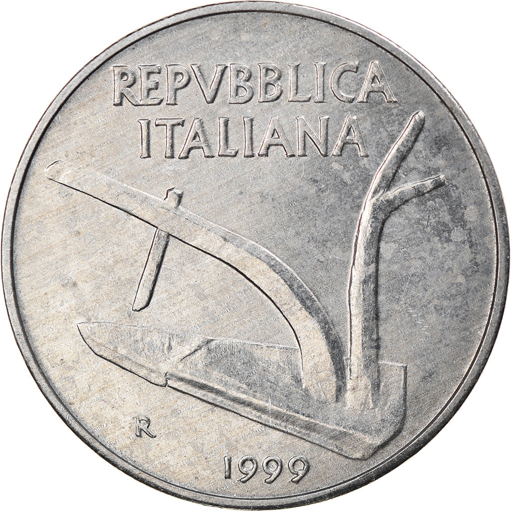Coin, Italy, 10 Lire, 1999, Rome, MS(64), Aluminum, KM:93