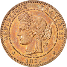 FRANCE, Cérès, 10 Centimes, 1891, Paris, KM #815.1, AU(50-53), Bronze, Gadoury #