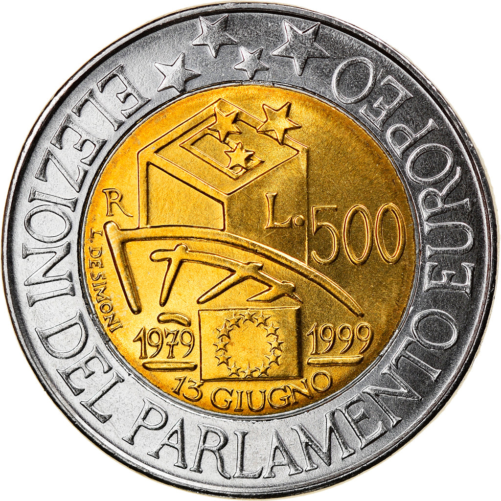 Coin, Italy, 500 Lire, 1999, Rome, MS(64), Bi-Metallic, KM:203