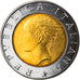 Coin, Italy, 500 Lire, 1999, Rome, MS(64), Bi-Metallic, KM:203