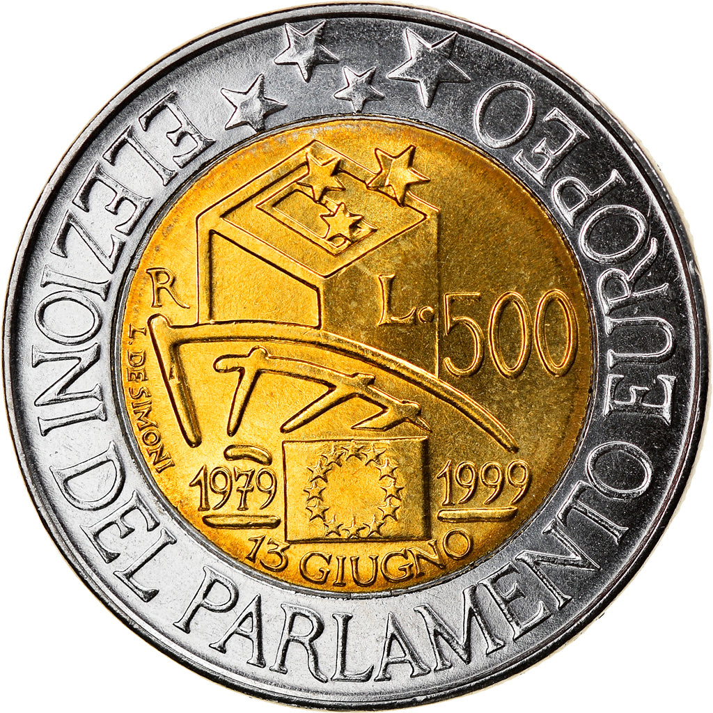 Coin, Italy, 500 Lire, 1999, Rome, MS(64), Bi-Metallic, KM:203