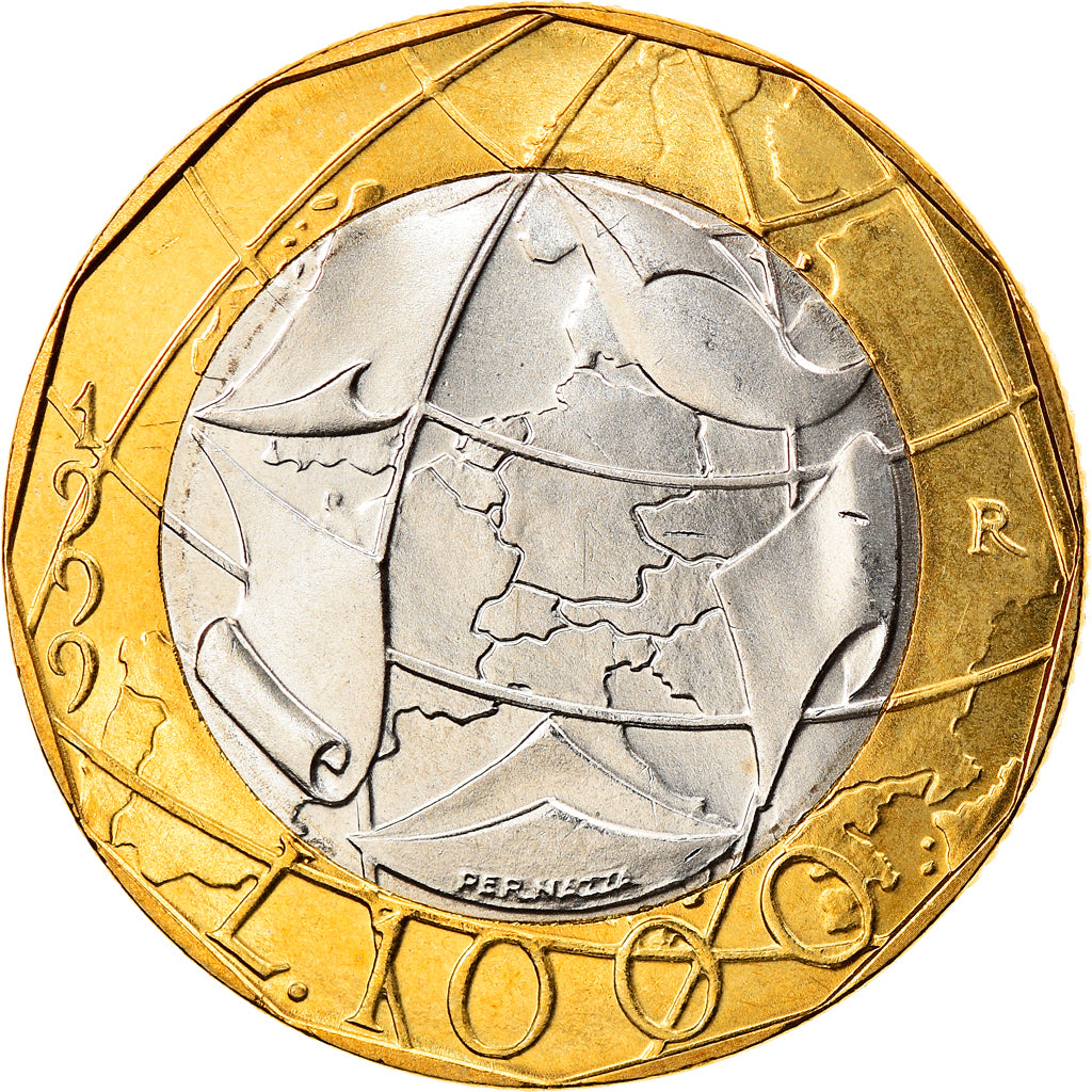 Coin, Italy, 1000 Lire, 1999, Rome, MS(64), Bi-Metallic, KM:194
