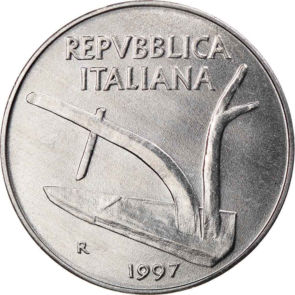 Coin, Italy, 10 Lire, 1997, Rome, MS(64), Aluminum, KM:93