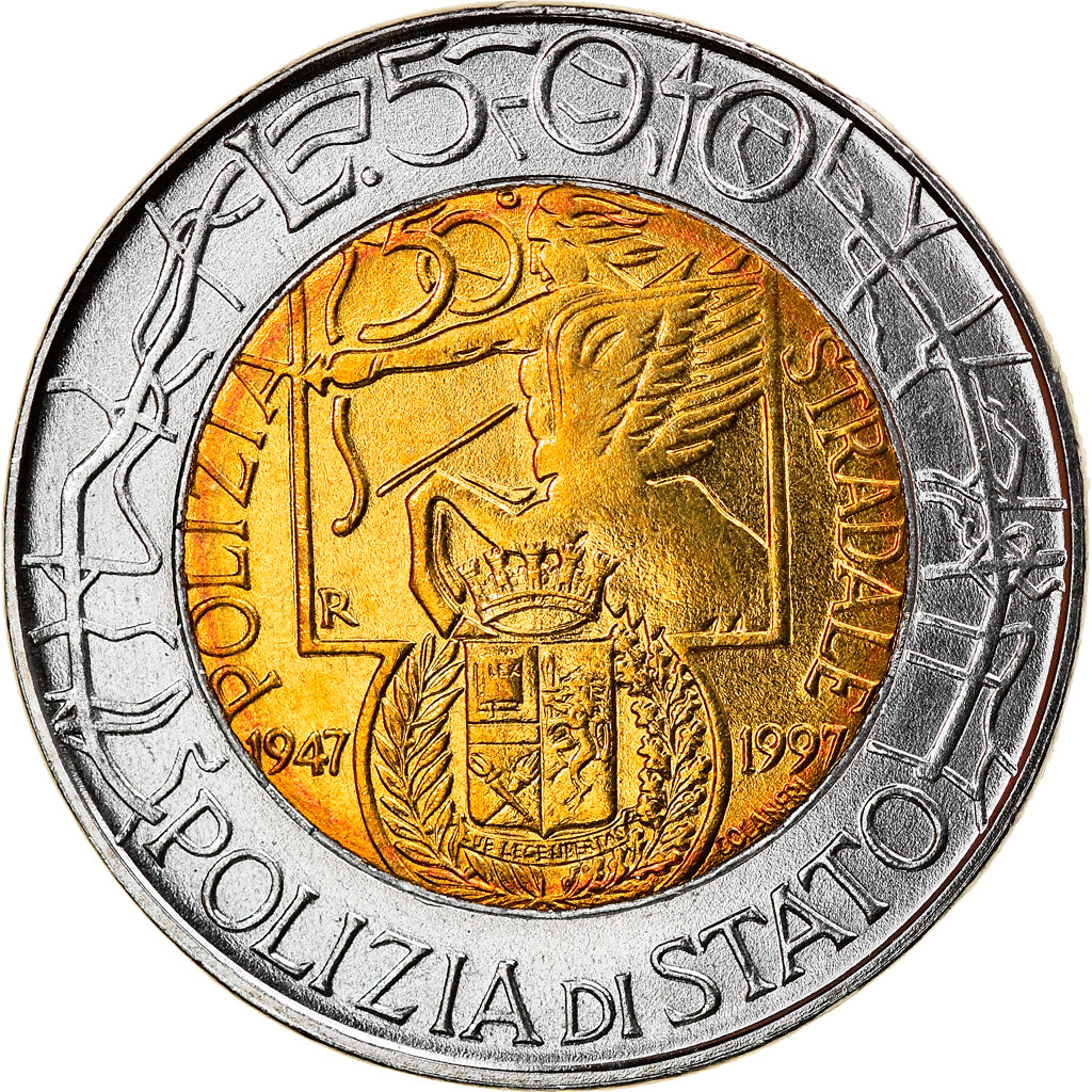 Coin, Italy, 500 Lire, 1997, Rome, MS(64), Bi-Metallic, KM:187