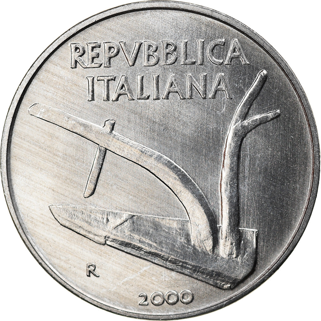 Coin, Italy, 10 Lire, 2000, Rome, MS(64), Aluminum, KM:93