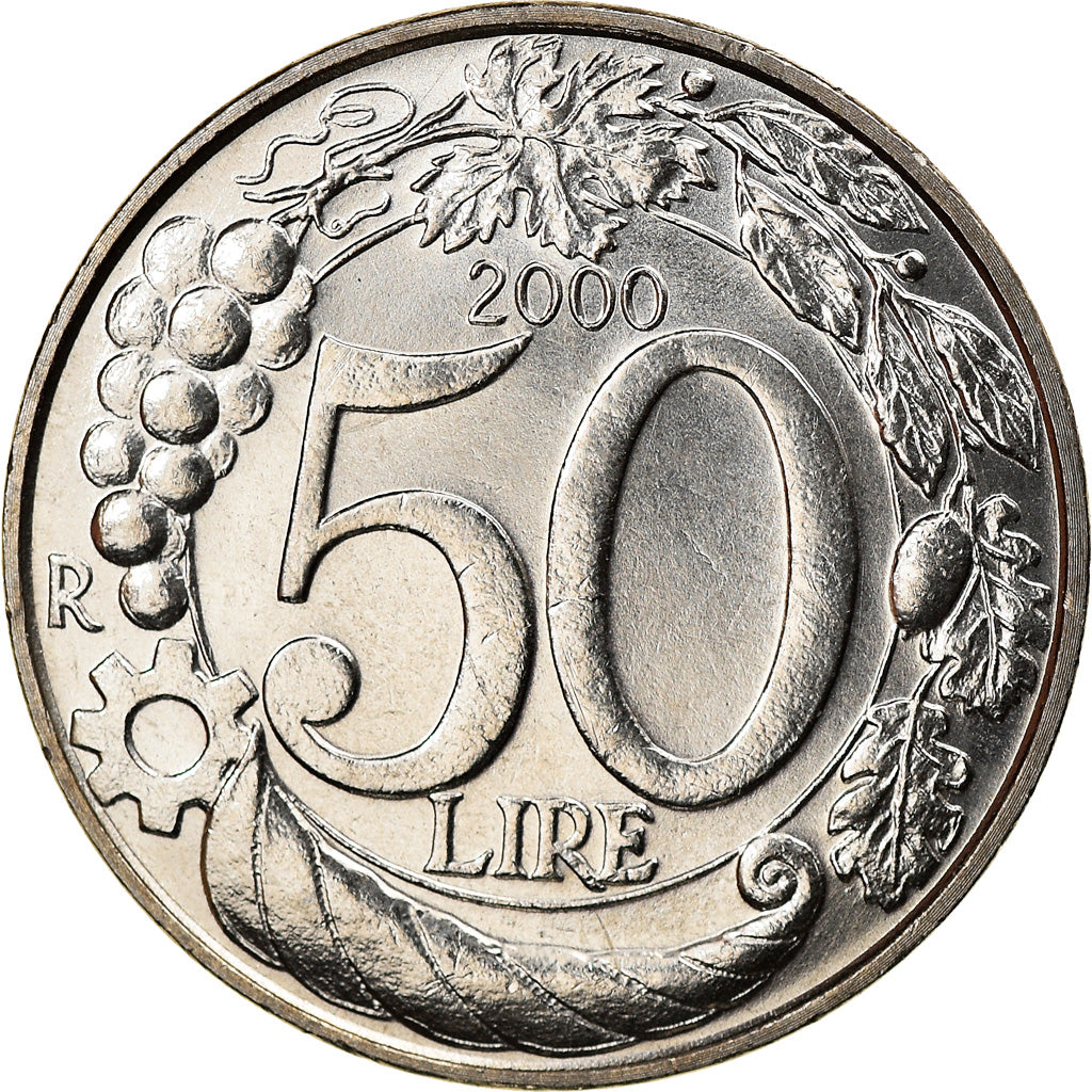 Coin, Italy, 50 Lire, 2000, Rome, MS(64), Copper-nickel, KM:183