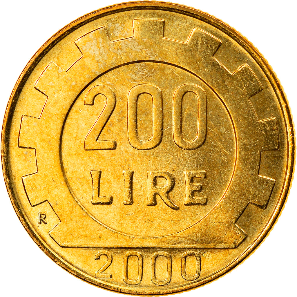 Coin, Italy, 200 Lire, 2000, Rome, MS(64), Aluminum-Bronze, KM:105