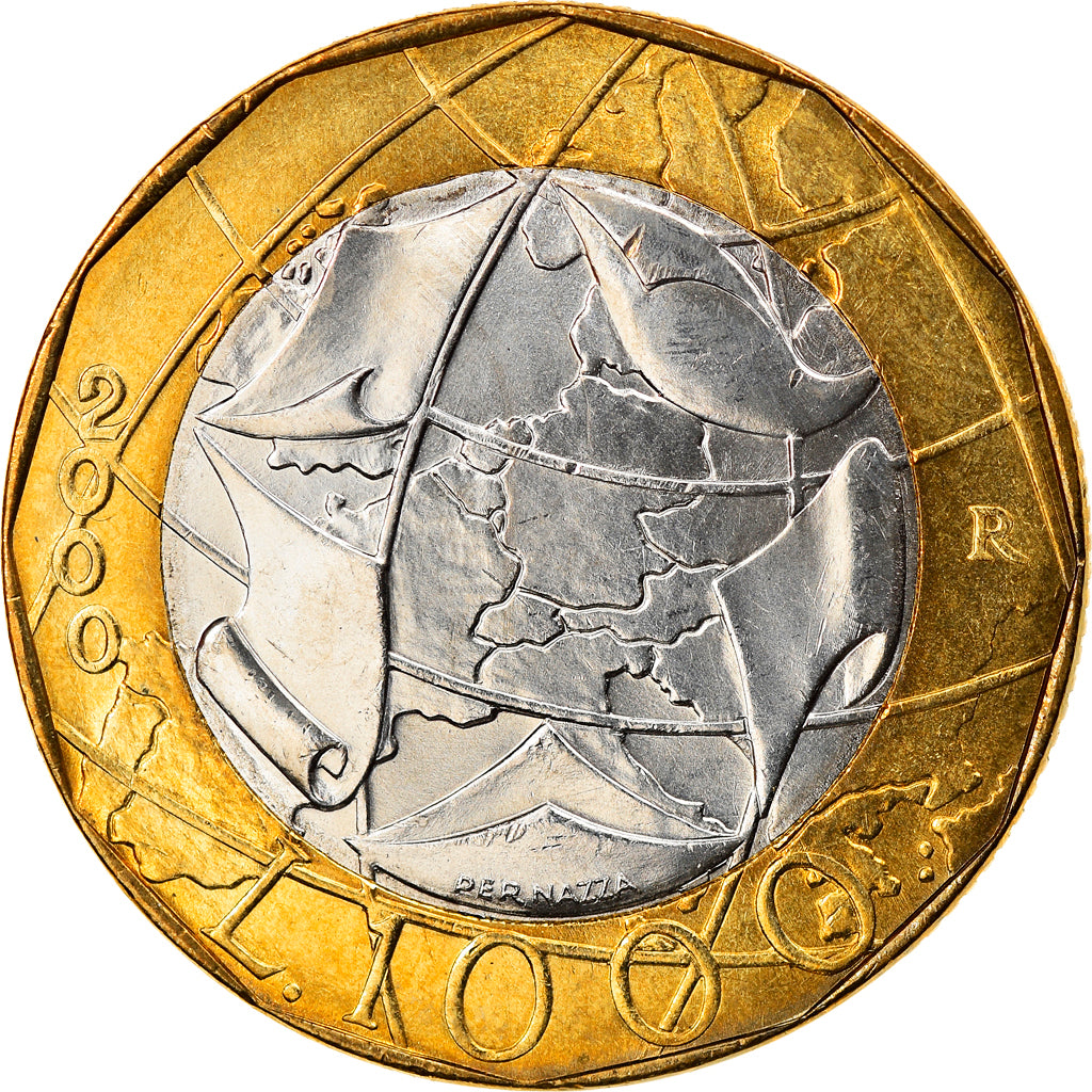 Coin, Italy, 1000 Lire, 2000, Rome, MS(64), Bi-Metallic, KM:194