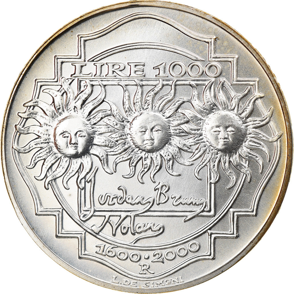 Coin, Italy, 1000 Lire, 2000, Rome, MS(64), Silver, KM:235