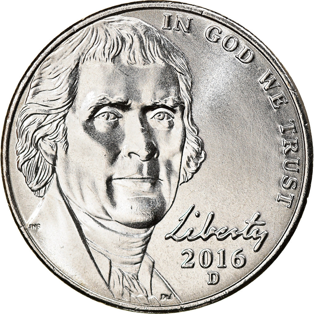 Coin, United States, 5 Cents, 2016, U.S. Mint, MS(64), Copper-nickel