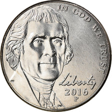 Moneta, Stati Uniti, 5 Cents, 2016, U.S. Mint, SPL+, Rame-nichel