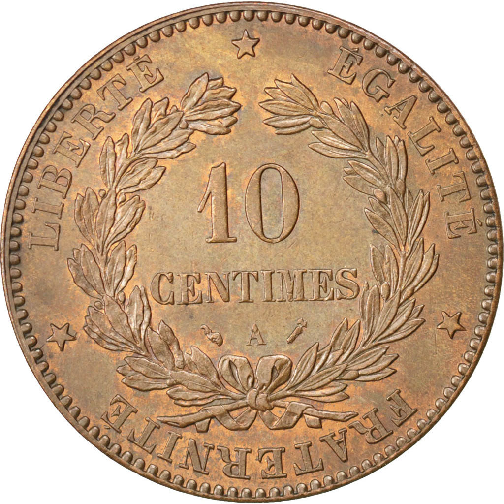Coin, France, Cérès, 10 Centimes, 1895, Paris, AU(55-58), Bronze, KM:815.1