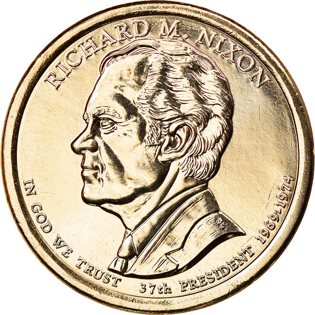 Coin, United States, Richard M. Nixon, Dollar, 2016, U.S. Mint, MS(64), Brass