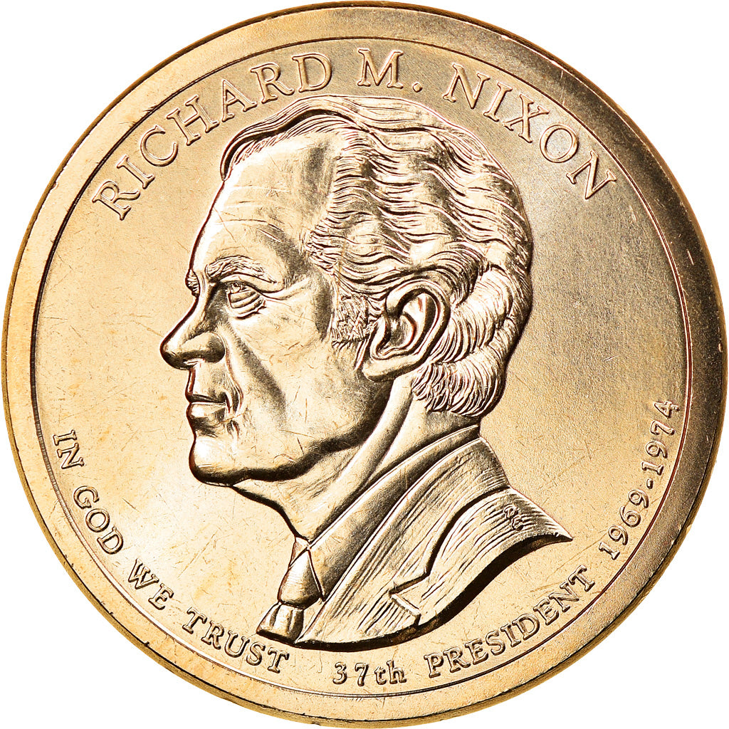 Coin, United States, Richard M. Nixon, Dollar, 2016, U.S. Mint, MS(64), Brass