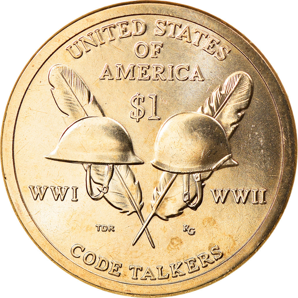 Moneta, USA, Code Talkers, Dollar, 2016, U.S. Mint, MS(64), Brass manganese