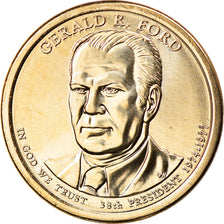 Coin, United States, Gerald R. Ford, Dollar, 2016, U.S. Mint, MS(64), Brass